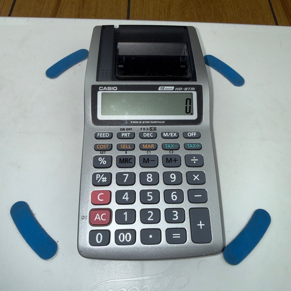 Casio‎ HR-8TM Portable Printing Calculator 12 Digit Silver Handheld Business